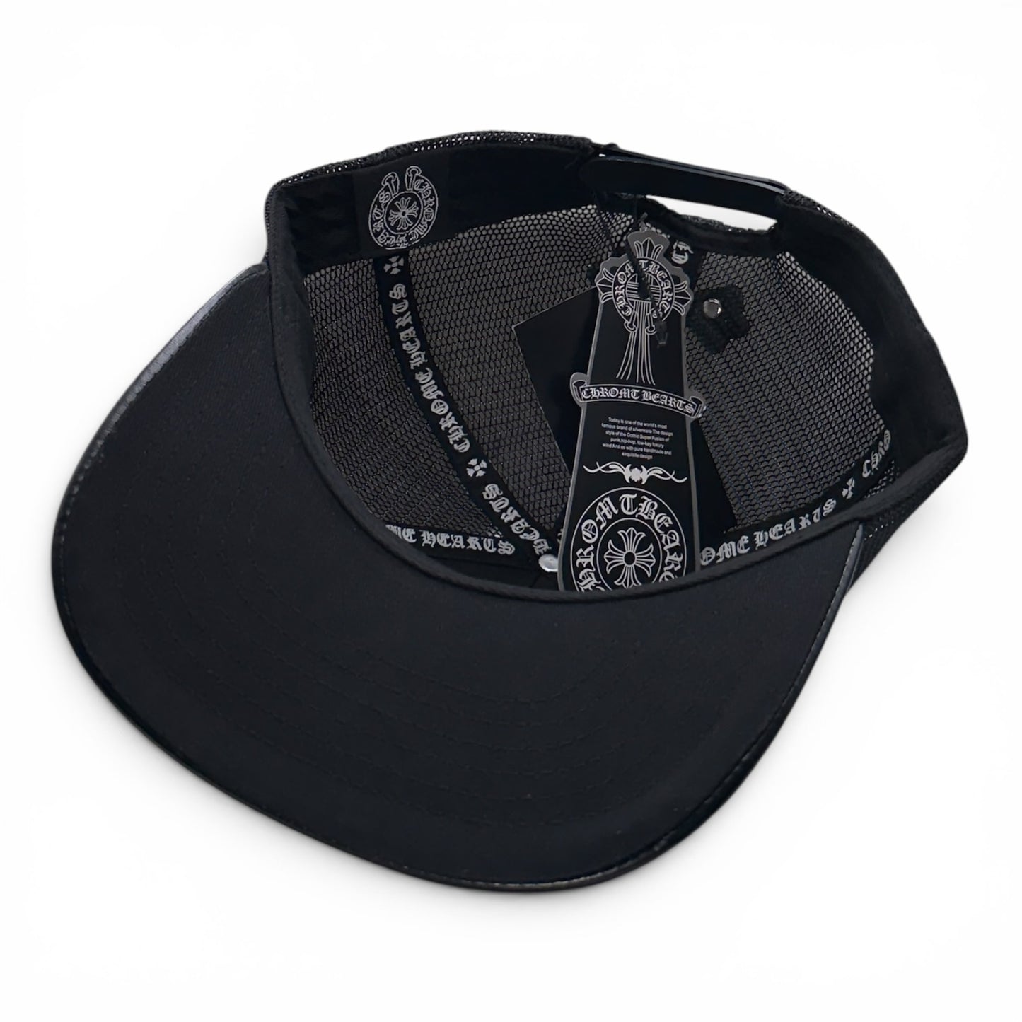 Chrome Hearts Black Leather Cemetery Cross Patch