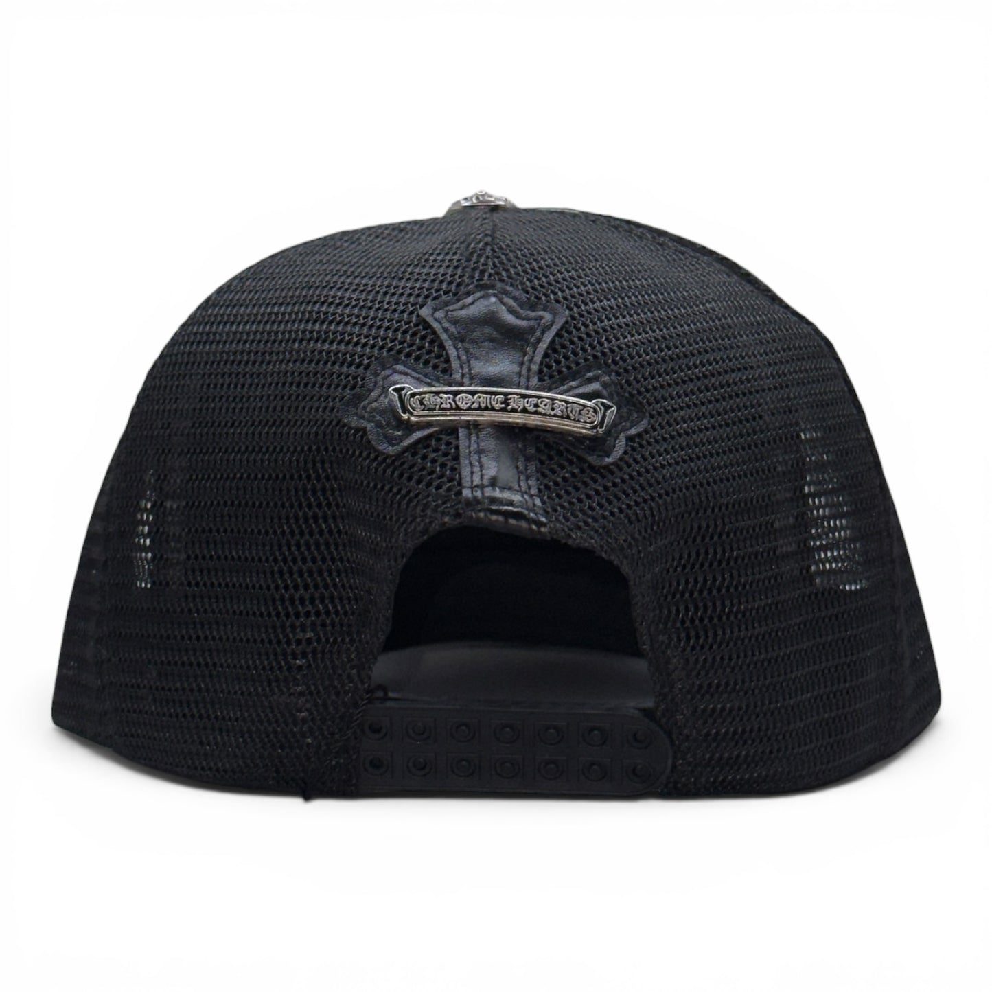 Chrome Hearts Black Leather Cemetery Cross Patch